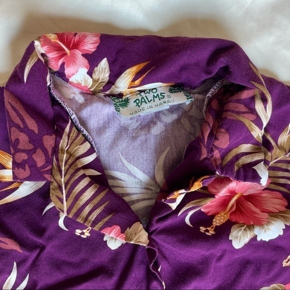 Two Palms Button Down Hawaiian Shirt EUC - Picture 4 of 5